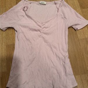 ANA Pink Ribbed Top